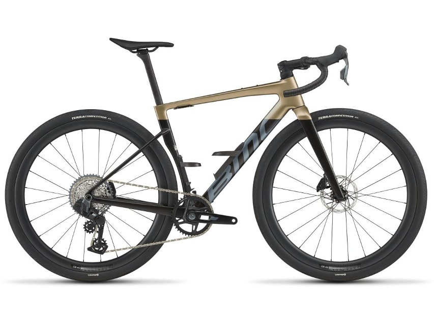 BMC Kaius 01 Three Gen 2 Rival XPLR 1x13 Gravelcykel Moss Gold/Carbon
