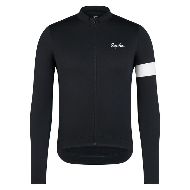 Rapha Core Thermal Long Sleeve Jersey Black/White i gruppen Kläder/skor/hjälm / Tröjor / Långärmade tröjor hos CykelCity (9118)